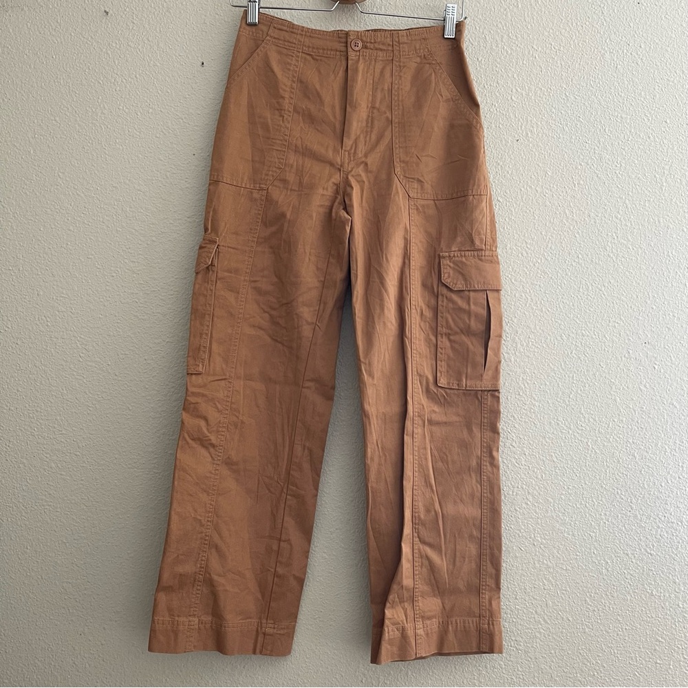 Abercrombie And Fitch Relaxed Fit High Waisted Cargo Pants 100% Cotton Sz 26/2 - Picture 2 of 13